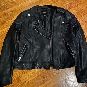 Slightly cropped Leather jacket